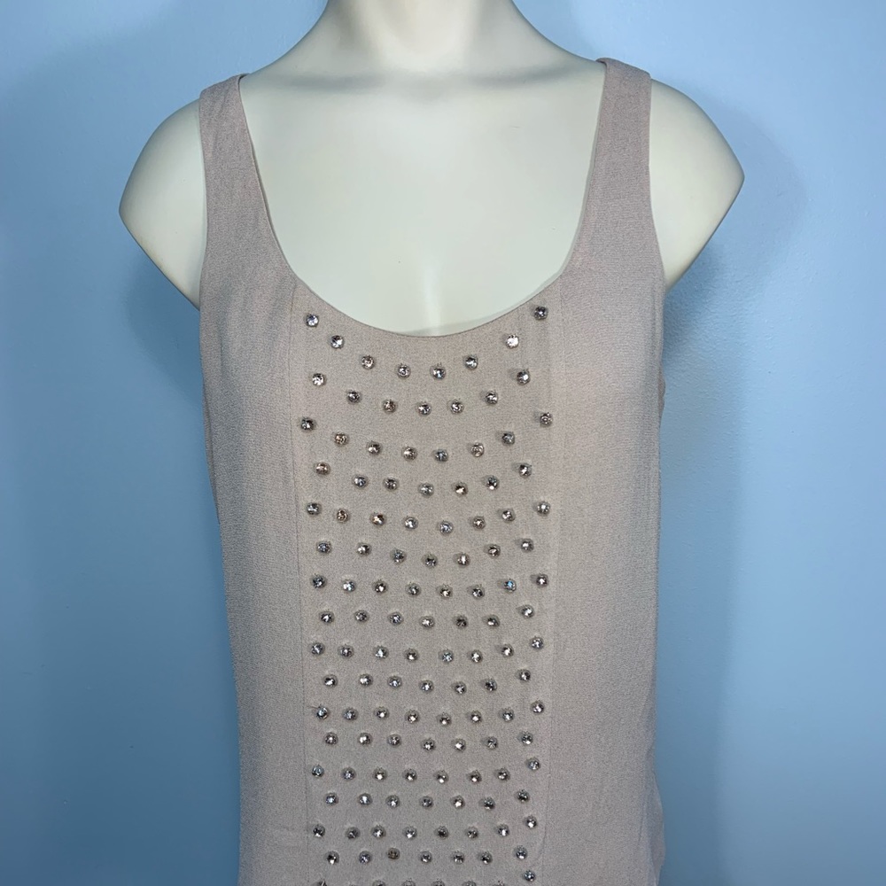 Studded Scoop Neck Tank Top - Blush